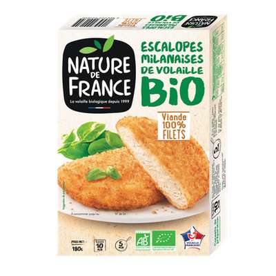 Escalope volaille milanaise BIO, Nature de France (180 g)