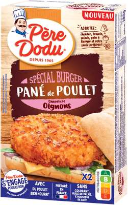 Pané de poulet spécial burger chapelure corn flake, Père dodu (180 g)
