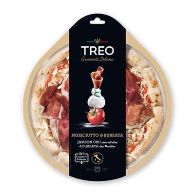 Pizza prosciutto burrata, Treo (430 g)