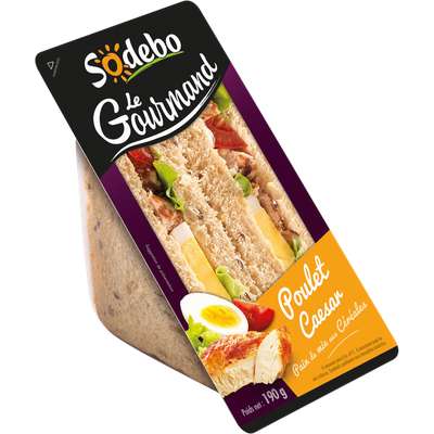 Sandwich Le Gourmand poulet caesar, Sodebo (190 g)