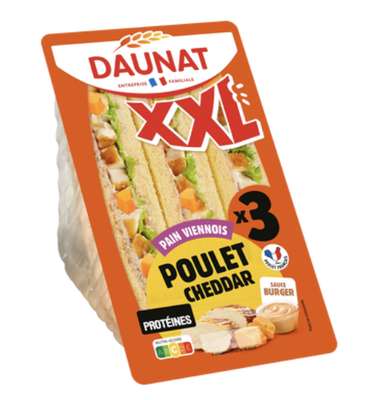Sandwich viennois poulet cheddar XXL, Daunat   (230 g)