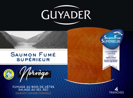 Saumon fumé supérieur élevé en Norvège, Guyader (x 4, 140 g)