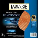 Saumon fumé Atlantique Norvège, Labeyrie (2 tranches, 75 g)
