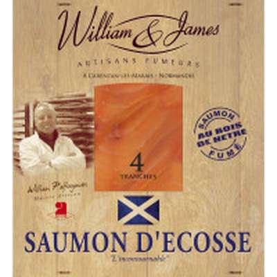 Saumon d'Ecosse fumé, William & James (x 4 tranches, 100 g)
