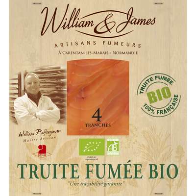 Truite fumé BIO, William et James (4 tranches, 100 g)
