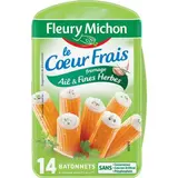 Bâtonnets de surimi Le Coeur Frais au fromage ail et fines herbes, Fleury Michon (x 14, 224 g)