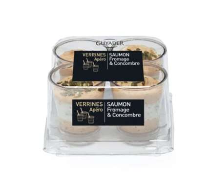 Verrines de saumon au fromage et au concombre, Guyader (4 x 40 g)