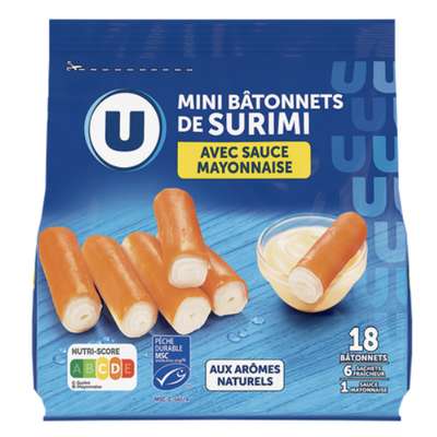 Mini bâtonnets de surimi saveur crabe & sauce mayonnaise, U   (210 g)