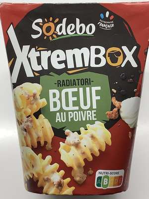 Xtrem Box Radiatori au boeuf et sauce au poivre, Sodebo (400 g)