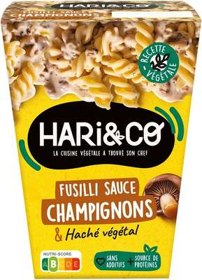 Fusili sauce champignons de Paris et haché végétal, Hari&Co (300 g)