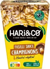 Fusili sauce champignons de Paris et haché végétal, Hari&Co (300 g)