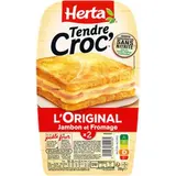 Croque Monsieur Tendre Croc' l'original jambon fromage conservation sans nitrite, Herta (200 g)