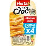 Croque Monsieur Tendre Croc' L'Original jambon fromage sans nitrite, Herta (x 4, 400 g)
