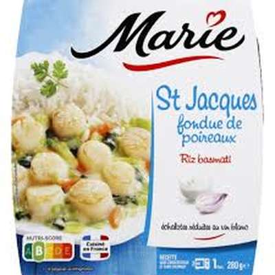 Saint Jacques fondue de poireaux riz basmati, Marie (280 g)