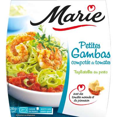 Petites gambas tomates et taglatielles pesto, Marie (280 g)