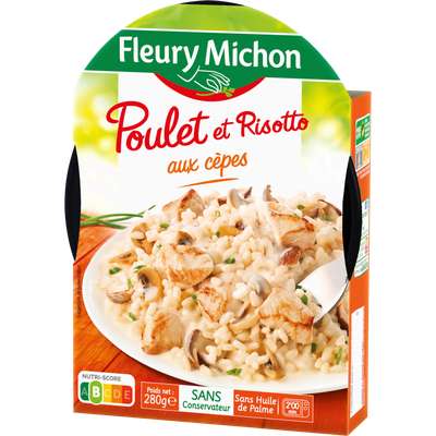 Poulet et risotto cèpes et champignons, Fleury Michon (280 g)