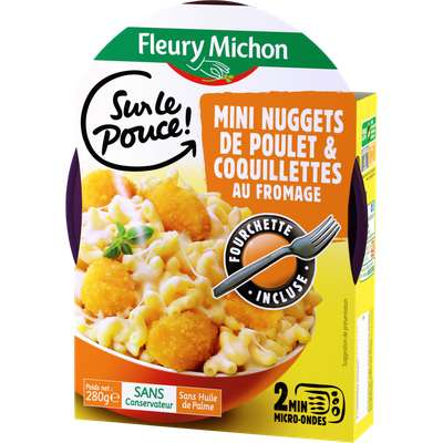 Mini nuggets de poulet et coquillettes au fromage, Fleury Michon (280 g)