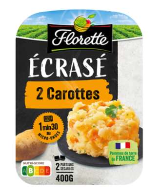 Ecrasé de pommes de terre aux 2 carottes, Florette (2 x 200 g)