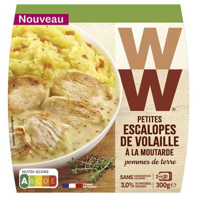 Petites escalopes volailles à la moutarde et pommes de terre, Weight Watchers  (300 g)