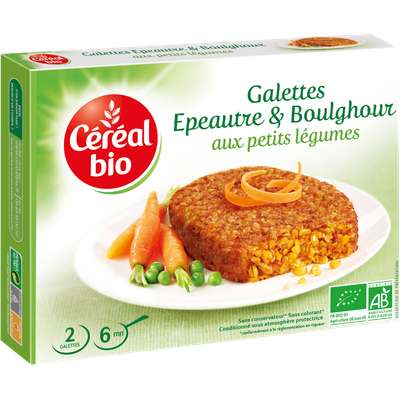 Galettes d'épeautre et boulghour aux petits légumes BIO, Céréal Bio (200 g)