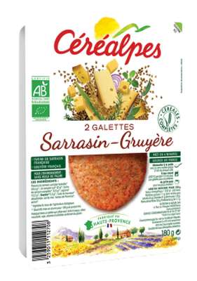 Galettes de céréales sarrasin et gruyère BIO, Céréalpes (x 2, 180 g)