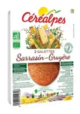 Galettes de céréales sarrasin et gruyère BIO, Céréalpes (x 2, 180 g)