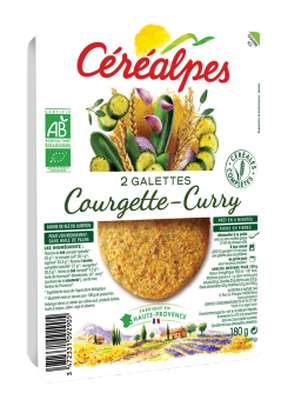 Galettes de céréales courgettes et curry BIO, Céréalpes (x 2, 180 g)