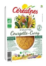 Galettes de céréales courgettes et curry BIO, Céréalpes (x 2, 180 g)