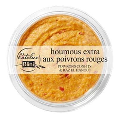 Houmous extra aux poivrons rouges, L'atelier Blini (175 g)