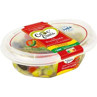 Olives vertes et noires à la provençale, Croc'frais (250 g)