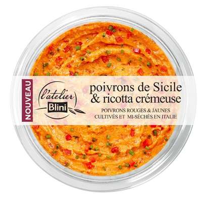 Poivrons de Sicile et ricotta crémeuse, l'Atelier Blini (140 g)