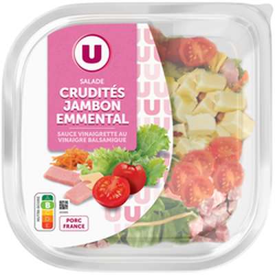Salade de crudités jambon emmental, U (250 g)