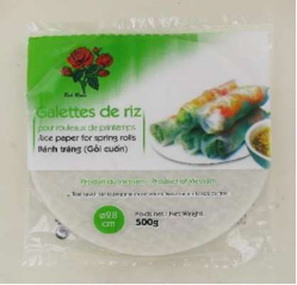 Feuilles de riz pour rouleaux de printemps 28 cm, Red Roses (500 g)