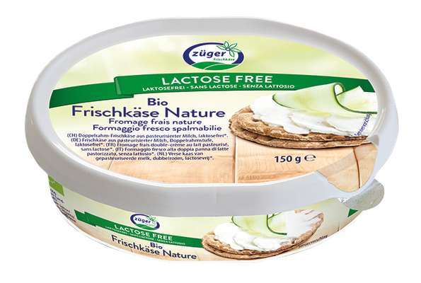 Fromage frais nature sans lactose BIO, Zuger (150 g)