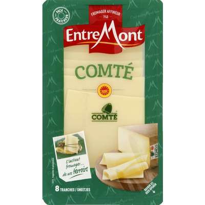 Comté en tranches 34%, Entremont (x 8 tranches, 120 g)