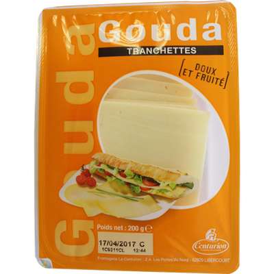 Gouda tranchettes au lait pasteurisé 29% de MG, Centurion (200 g)
