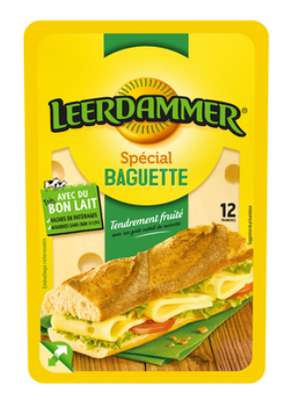 Fromage lait pasteurisé spécial baguette 27,5% MG, Leerdammer (x 12, 160 g)