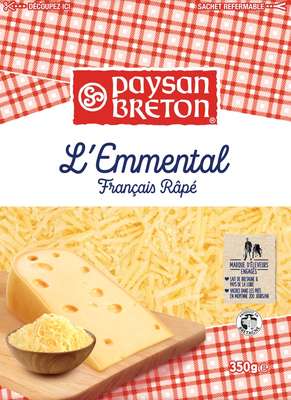 Emmental râpé 29% de MG, Paysan Breton (350 g)