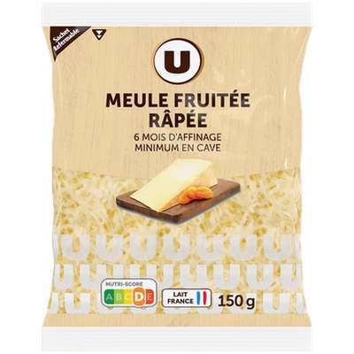 Fromage au lait pasteurisé meule fruitée râpé 33%mg, U (150 g)