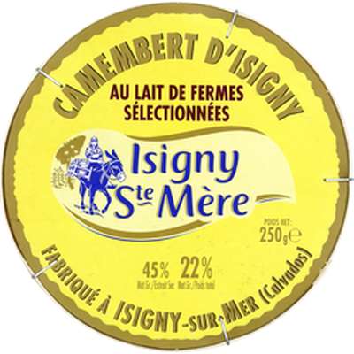 Camembert au lait micro filtré 22% MG, Isigny Ste Mère (250 g)