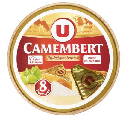 Camembert au lait pasteurisé, U ( 8 portions, 240 g)