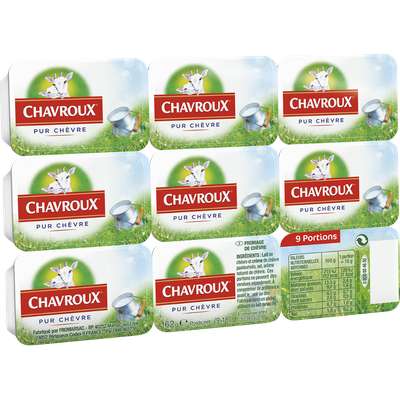 Fromage au lait de chèvre en portions, Chavroux (9 x 18 g)