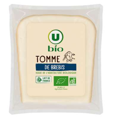 Tomme de brebis lait pasteurisé BIO, U BIO (160 g)