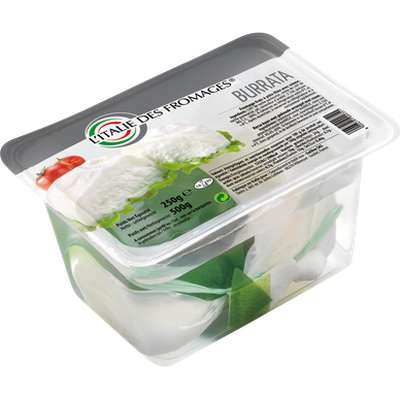 Burrata lait pasteurisé 27%MG, Italie des fromages (250 g)