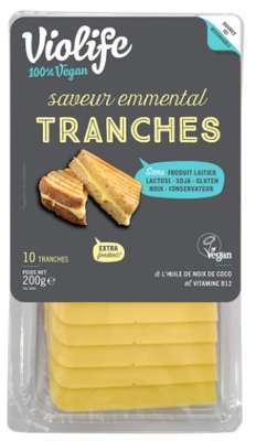 Tranches saveur emmental préparation alimentaire à base d'huile de noix de coco, Violife (200 g)