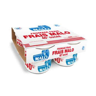 Fromage frais sucré 40%, Malo (4 x 100 g)