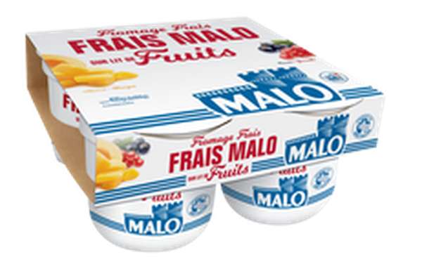 Fromage frais sur lit de fruits, Malo (4 x 100 g)