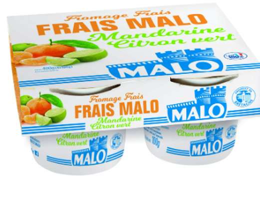 Fromage Frais Mandarine et Citron Vert, Malo (4 x 100 g)