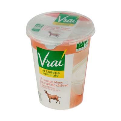 Fromage blanc nature au lait de chèvre BIO, Vrai (400 g)