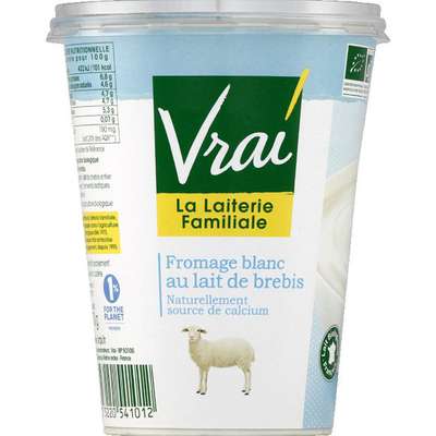 Fromage Blanc au lait de Brebis, Vrai (400 g)